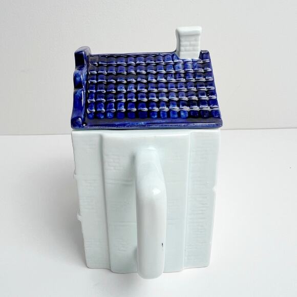 Vintage 80s Royal Delft Blauw Canal House Teapot Handpainted Blue & White - Picture 5 of 11